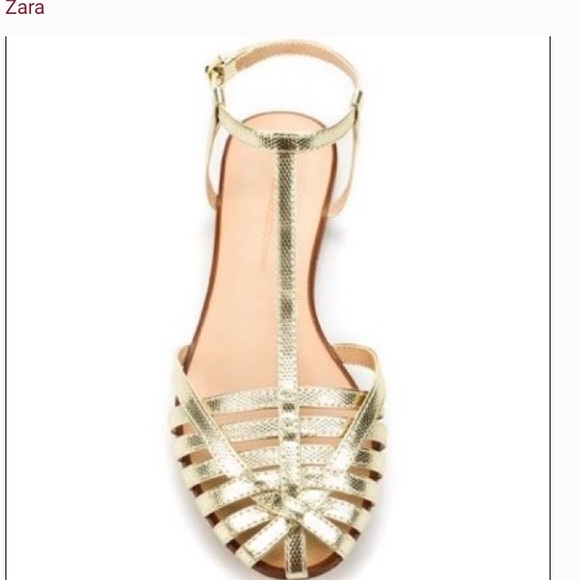 zara gold sandals flat
